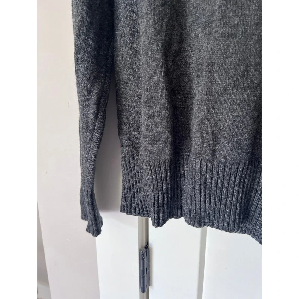 J.Crew 100% Wool Sweater Mens L Charcoal Gray Crewneck Academia Preppy Luxury